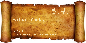 Vajnai Anett névjegykártya